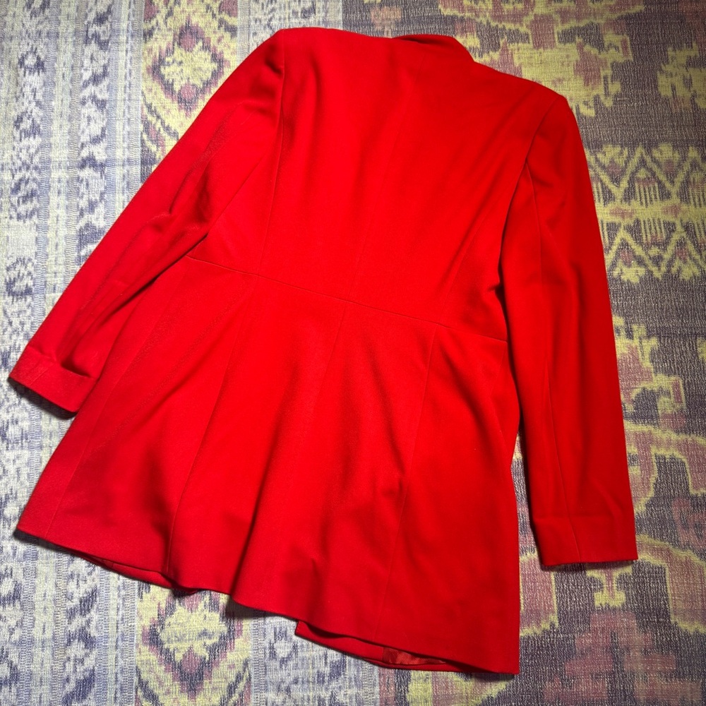 Zara Basic Elegant Red Single Snap Long Sleeve Co… - image 8